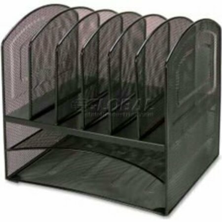 LORELL Lorell® Horizontal Vertical Mesh Desk Organizer, 8 Compartments, Black 37523